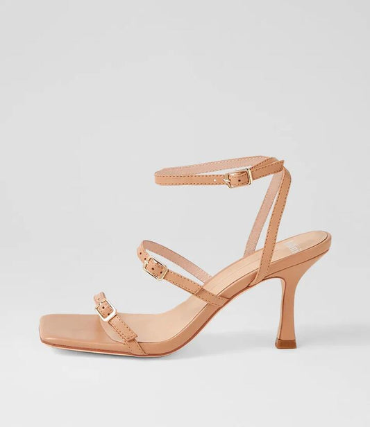 Image of Sandals. Productname: Wova Dark Nude Leather Sandals in DK NUDE colour by brand - MOLLINI