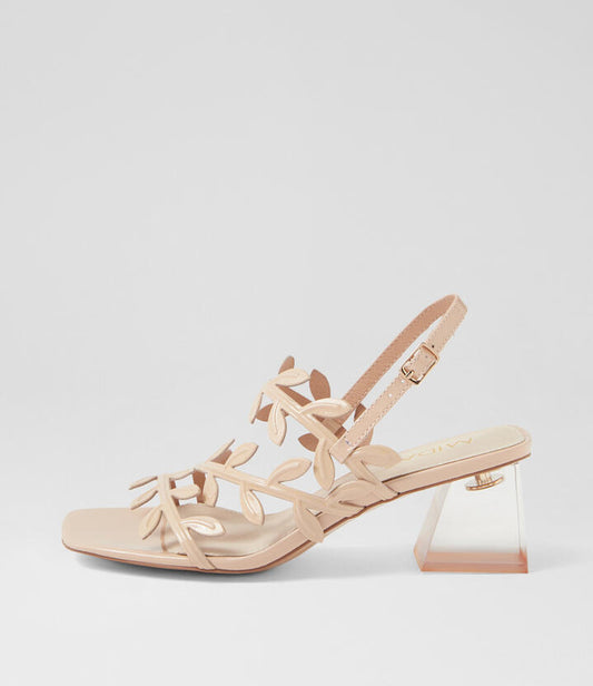 Image of Sandals. Productname: Minni Nude Patent Leather Sandals in NUDE colour by brand - MIDAS