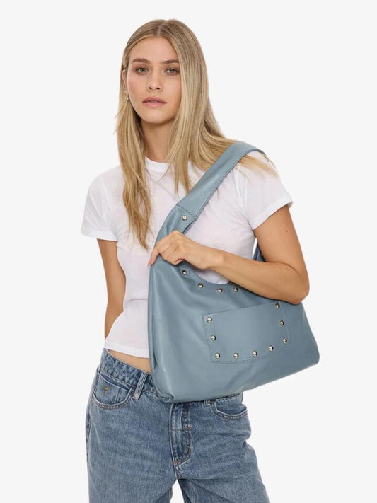 Image of Bags. Productname: Thrills Wish Me Luck Studded Shoulder Bag ONE SIZE Dark Grey Blue in Dark Grey Blue colour by brand - Thrills