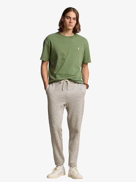 Image of a model wearing Tops. Productname: Polo Ralph Lauren Classic Fit Jersey Crewneck T-Shirt in Cargo Green colour by brand - Polo Ralph Lauren