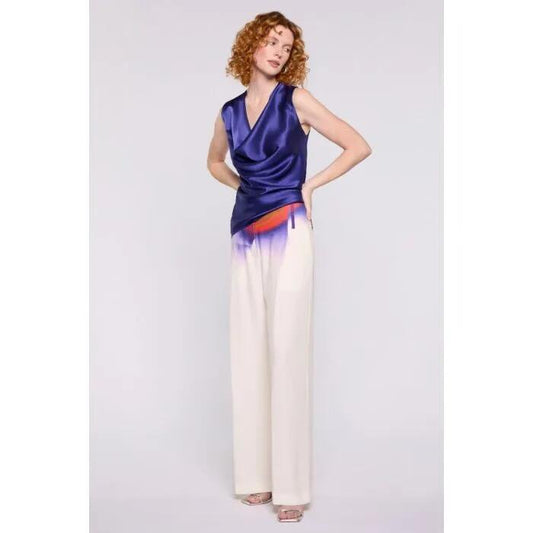 Image of a model wearing Tops. Productname: Satellite Tank in Purple colour by brand - sass and bide
