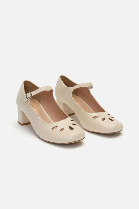 Image of Heels. Productname: Cream Vintage Heel in Cream colour by brand - Princess Highway