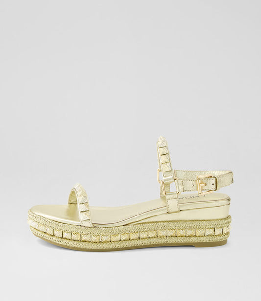 Image of Sandals. Productname: Mac Gold Leather Sandals in GOLD colour by brand - MIDAS
