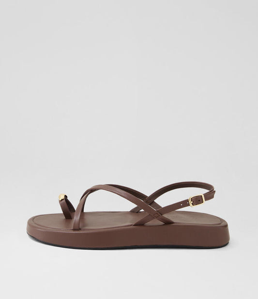 Image of Sandals. Productname: Anews Choc Gold Leather Sandals in Choc-Gold colour by brand - MOLLINI