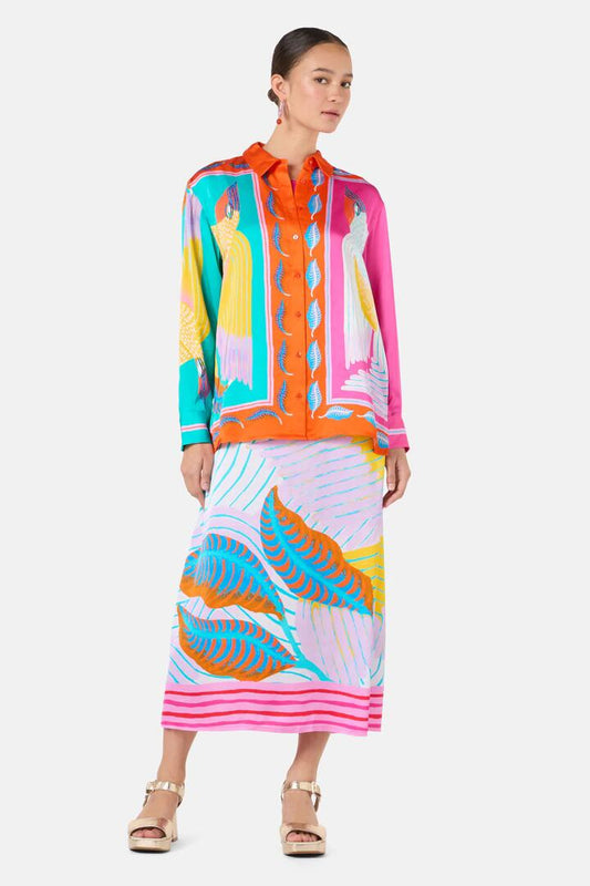 Image of a model wearing Tops. Productname: Past Lover Print Shirt in Print colour by brand - Gorman