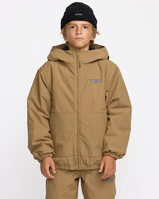 Image of Coats & Jackets. Productname: Volcom Boys 8-16 Chaos Full Zip Snow Jacket Bronze - in Bronze colour by brand - Volcom