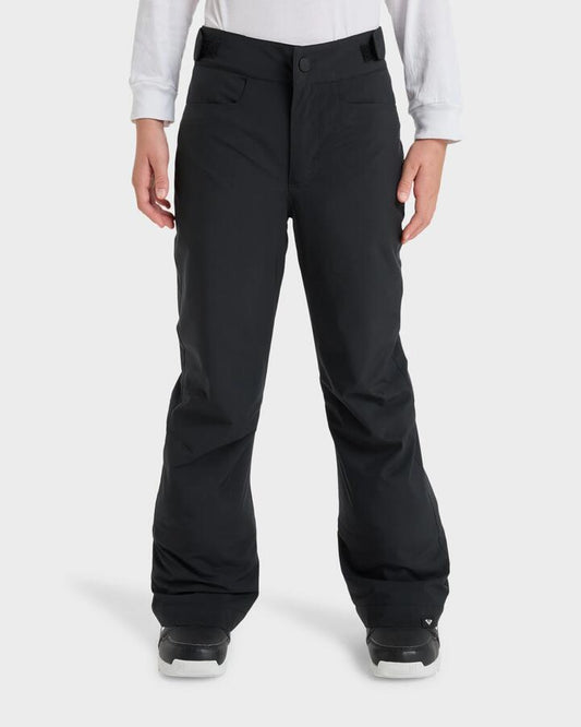 Image of a model wearing Pants. Productname: Roxy Girls 8-16 Backyard Snow Pants True Black - in True Black colour by brand - Roxy