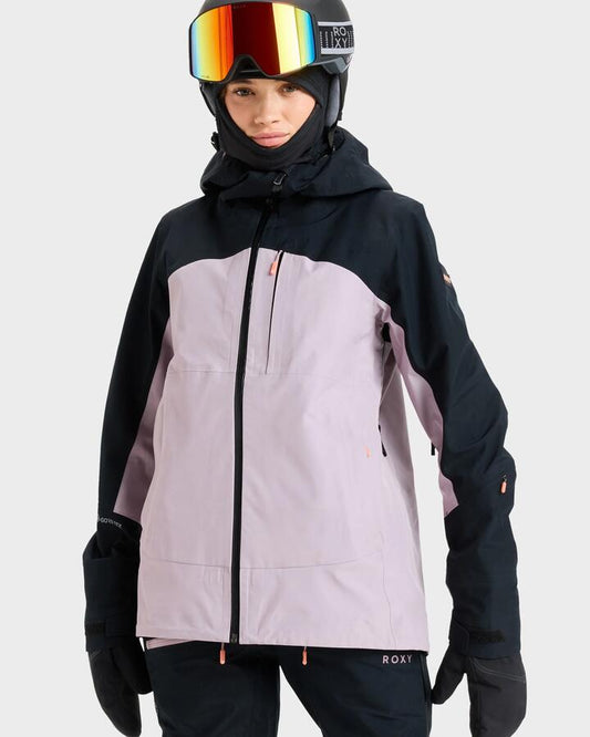 Image of Coats & Jackets. Product name - Roxy Womens Gore-Tex Lunalite 3L Snow Jacket Nirvana in Nirvana colour by brand - Roxy