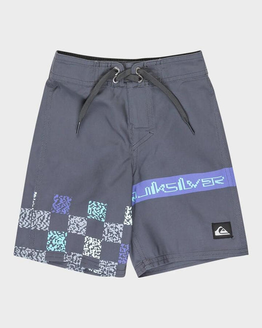 Image of Swimwear. Product name - Quiksilver Boys 2-7 Everyday 13" Boardshorts Iron Gate Next Gen Eng in Iron Gate Next Gen Eng colour by brand - Quiksilver