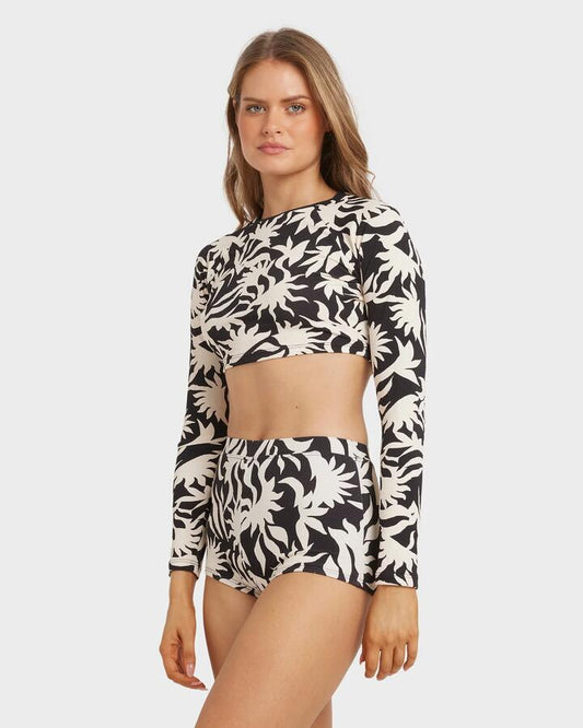 Image of Coats & Jackets. Productname: Billabong - Womens By My Side Cropped Rash Vest - Black White - in Black White colour by brand - Billabong