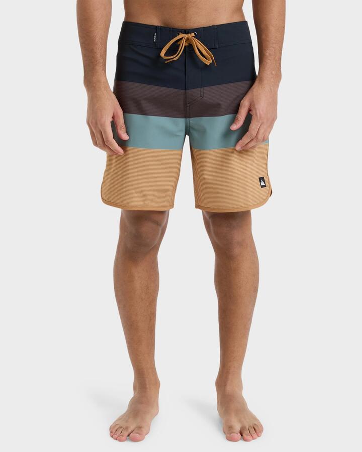 Image of Swimwear. Product name - Quiksilver Mens Surfsilk 18" Boardshorts Almond Tijuana in Almond Tijuana colour by brand - Quiksilver