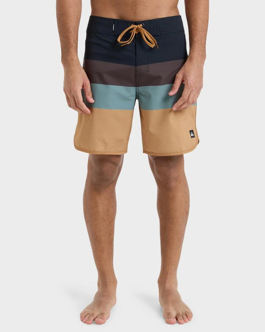 Image of Swimwear. Productname: Quiksilver Mens Surfsilk 18" Boardshorts Almond Tijuana - in Almond Tijuana colour by brand - Quiksilver