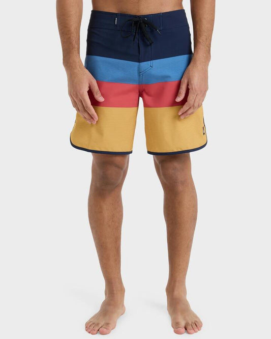 Image of Swimwear. Productname: Quiksilver - Mens Surfsilk 18" Boardshorts - Mineral Yellow Tijuana - in Mineral Yellow Tijuana colour by brand - Quiksilver