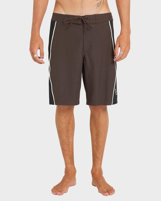 Image of Swimwear. Product name - RVCA Mens Retract Trunk 20" Boardshorts Mocha in Mocha colour by brand - RVCA