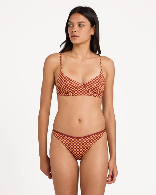 Image of Swimwear. Productname: RVCA - Womens Rever Binded Bikini Bottom - Ochre - in Ochre colour by brand - RVCA