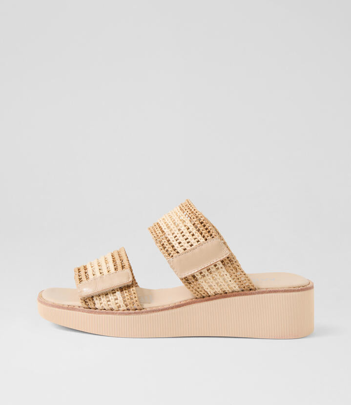 Image of Sandals. Productname: Thea Coffee Natural Fabric Sandals in COFFEE&NATURAL colour by brand - MIDAS