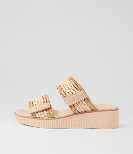 Image of Sandals. Productname: Thea Coffee Natural Fabric Sandals in COFFEE&NATURAL colour by brand - MIDAS
