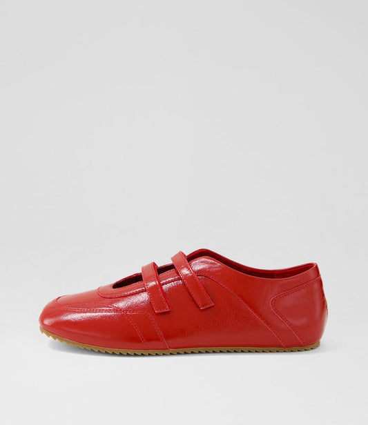 Image of Footwear. Productname: Lisarella Red Patent Leather Flat Shoes in RED colour by brand - MOLLINI