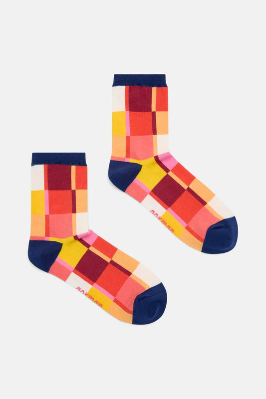 Image of Socks. Productname: Rhapsody Check Crew Sock in Multi colour by brand - Gorman
