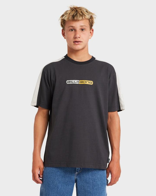 Image of T-Shirts. Product name - Billabong Boys 8-16 Spec Iconic T-Shirt Washed Black in Washed Black colour by brand - Billabong
