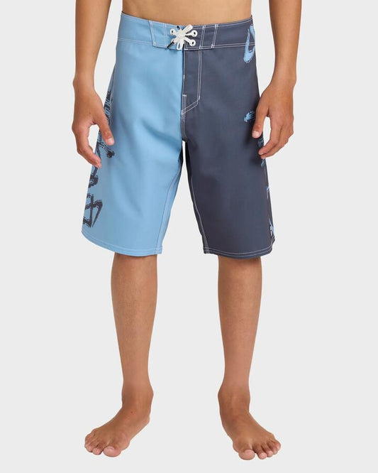 Image of Swimwear. Productname: Billabong Boys 8-16 Inverted Pro 22" Boardshorts Oceana Blue - in Oceana Blue colour by brand - Billabong