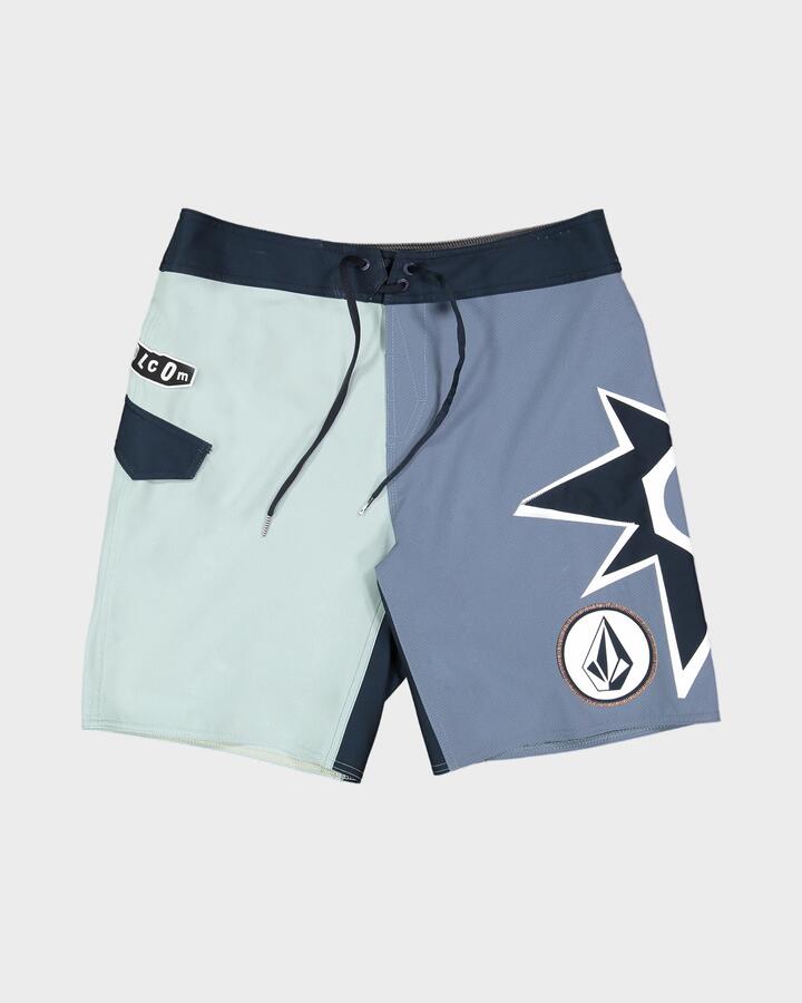 Image of Swimwear. Product name - Volcom Boys 8-16 St4R G4Zer Mod Boardshorts Blue Wash in Blue Wash colour by brand - Volcom
