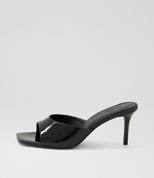 Image of Sandals. Productname: Preetence Black Patent Leather Sandals in BLACK colour by brand - MOLLINI