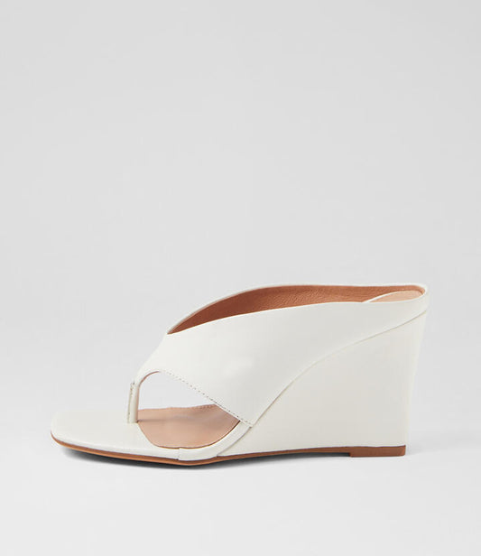 Image of Sandals. Productname: Alssa White Leather Sandals in White colour by brand - MOLLINI
