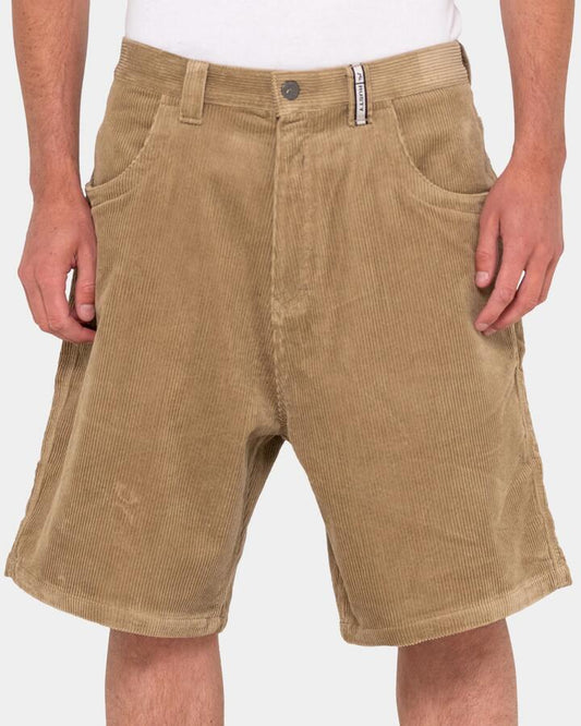 Image of Accessories. Productname: rusty - Mens Flip Daddy Tapeless Cord Walkshorts - Khaki - in Khaki colour by brand - rusty