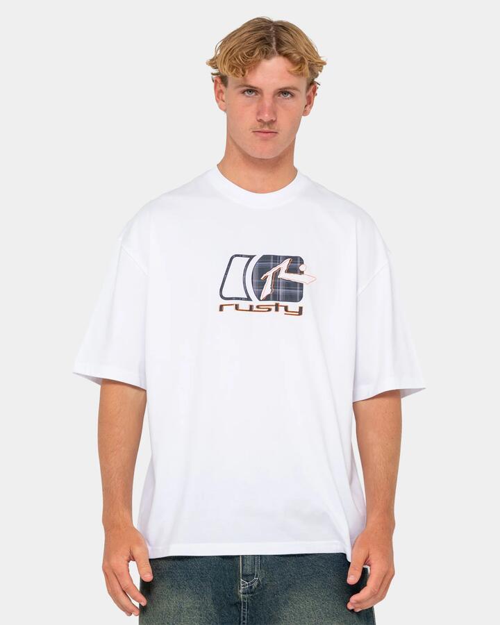 Image of T-Shirts. Product name - Rusty Mens Check Out T-Shirt White in White colour by brand - Rusty