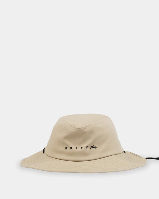 Image of Hats. Product name - Rusty Mens Bradman Hat Abbey Stone Solid in Abbey Stone - Solid colour by brand - Rusty
