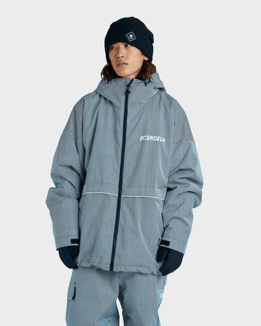 Image of Coats & Jackets. Product name - DC Shoes Mens Dc Wide 10K Snow Jacket Hickory Stripe in Hickory Stripe colour by brand - DC Shoes