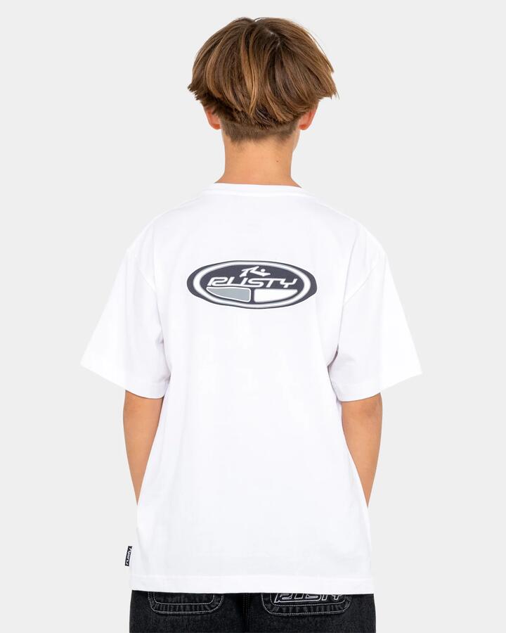 Image of T-Shirts. Product name - Rusty Boys 8-12 Faden T-Shirt White in White colour by brand - Rusty
