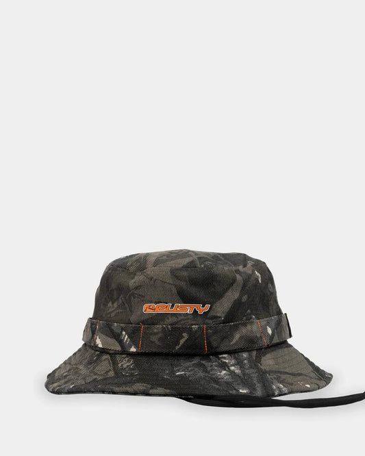 Image of Hats. Productname: rusty - Mens Stringer Bucket Hat - Grey Camo - in Grey Camo colour by brand - rusty