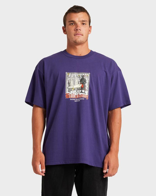 Image of T-Shirts. Product name - Billabong Mens Sword Sharpen T-Shirt Fig in Fig colour by brand - Billabong