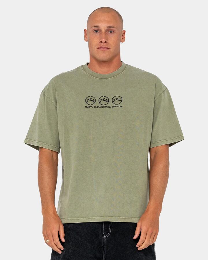 Image of T-Shirts. Productname: rusty Mens Cruose Wash T-Shirt Savannah - in Savannah colour by brand - Rusty