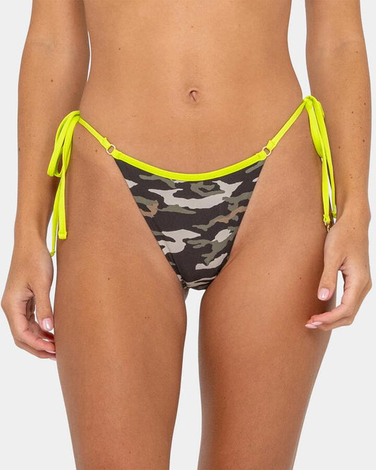 Image of Swimwear. Productname: rusty - Womens Tank Girl Cheeky Bikini Bottom - Camo - in Camo colour by brand - rusty