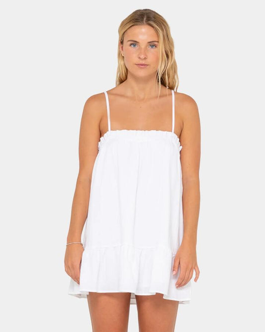 Image of Dresses. Product name - Rusty Womens Mary Weather Slip Mini Dress White in White colour by brand - Rusty