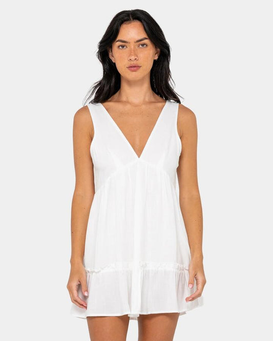 Image of Dresses. Product name - Rusty Womens Sara Mini Dress White in White colour by brand - Rusty