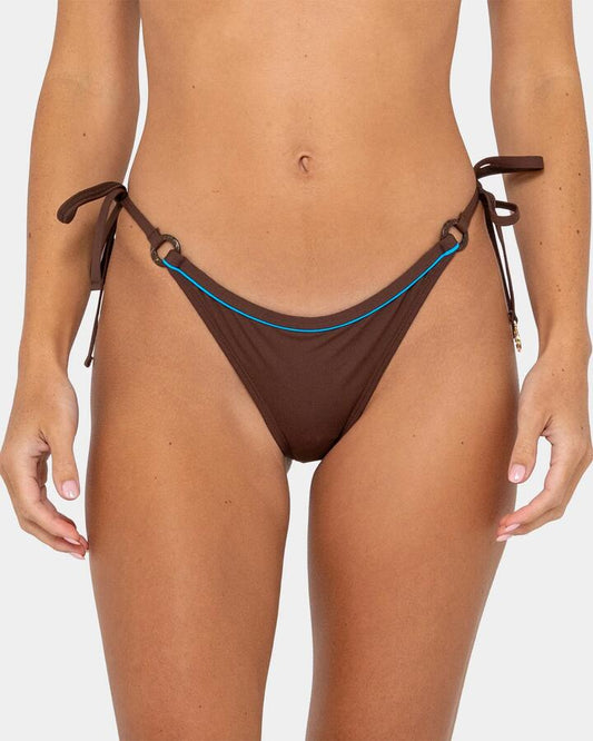 Image of Swimwear. Productname: rusty - Womens La Cabana Brazilian Side Tie Bikini Bottom - Java - in Java colour by brand - rusty
