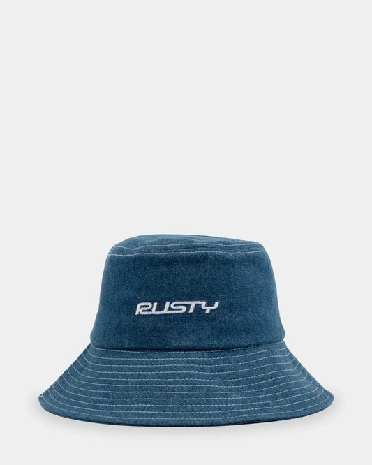 Image of Hats. Productname: rusty - Womens Miss Me Denim Bucket Hat - Deep Sea Blue - in Deep Sea Blue colour by brand - rusty