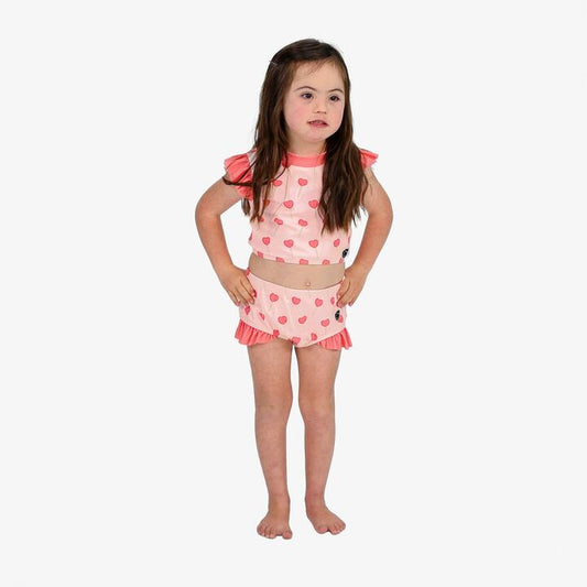 Image of Swimwear. Productname: The Girl Club Lollipop Kids Crop Bikini Set in PINK colour by brand - The Girl Club