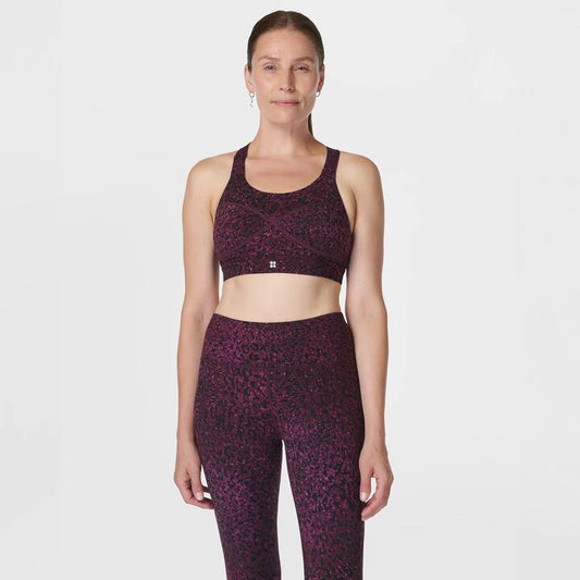 Image of Bras. Productname: Sweaty Betty Power Women's Medium Support Sports Bra in Purple Dragonfly Print colour by brand - Sweaty Betty
