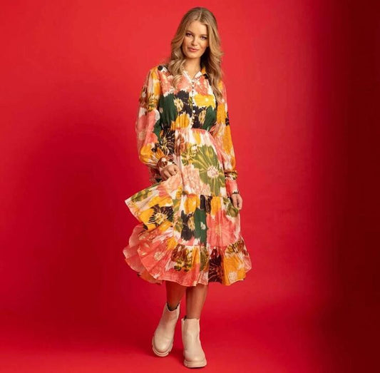 Image of Dresses. Productname: Augustine Lana Women's Shirt Dress in Yellow, Green colour by brand - Augustine