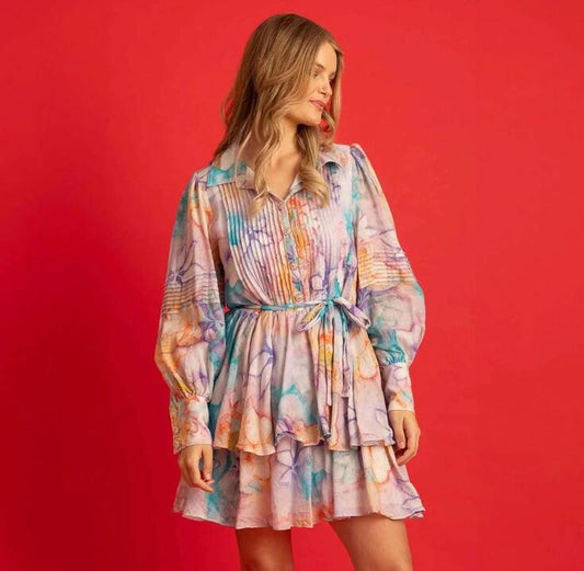 Image of Dresses. Productname: Augustine Larissa Women's Mini Shirt Dress in Lilac colour by brand - Augustine