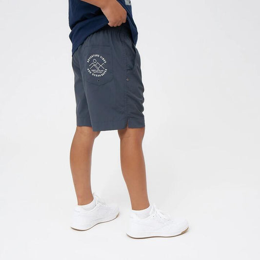 Image of a model wearing Shorts. Productname: Torpedo7 Boys Ecopulse Salamander Shorts V2 in EBONY colour by brand - TORPEDO7