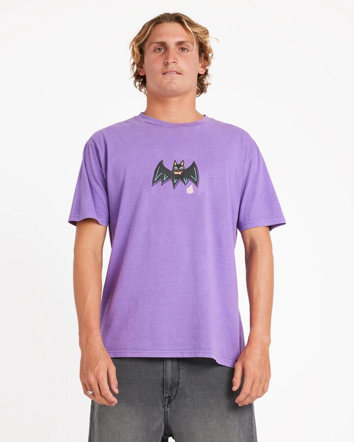 Image of T-Shirts. Product name - Volcom Mens Featured Artist Ozzy Powered T-Shirt Deep Purple in Deep Purple colour by brand - Volcom