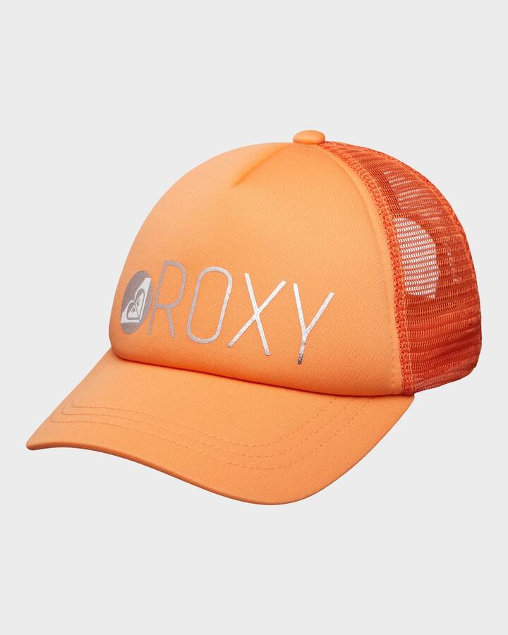 Image of Hats. Product name - Roxy Girls 8-16 Reggae Town Cap Tangerine in Tangerine colour by brand - Roxy