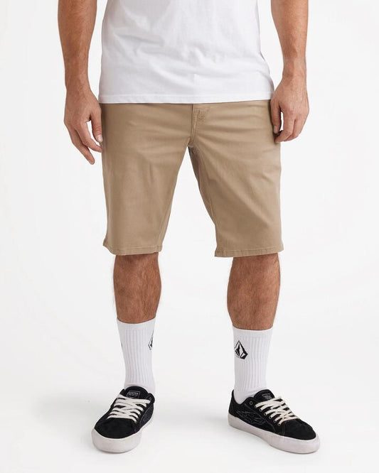 Image of Accessories. Product name - Volcom Mens V Solver Walkshorts Khaki in Khaki colour by brand - Volcom