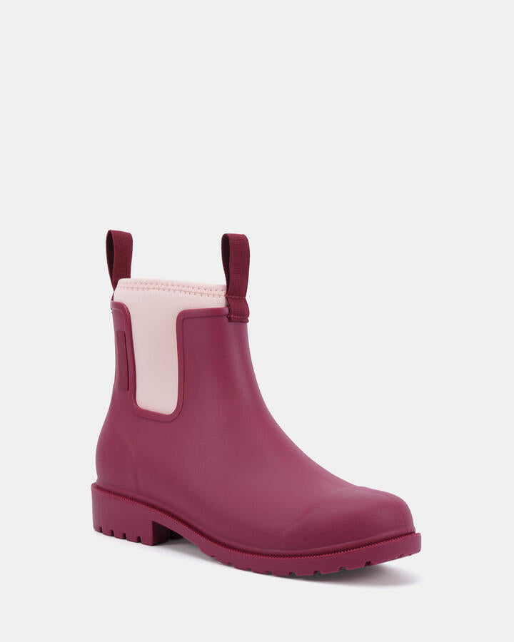 Image of Boots. Product name - Maven By Vybe Berry Vegan Boots in Red colour by brand - Novo